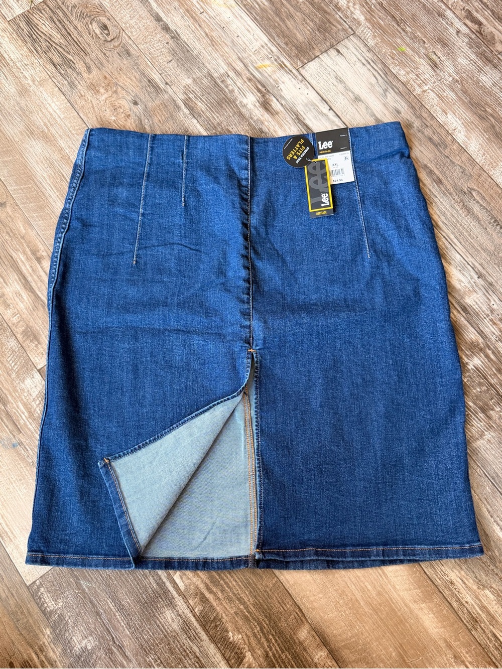 Lee Dark Blue Denim Pencil Skirt with Center Slit
